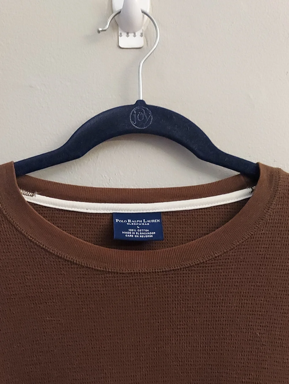 POLO by RALPH LAUREN Sleepwear Brown Waffleknit Long-Sleeve Crewneck Pullover L